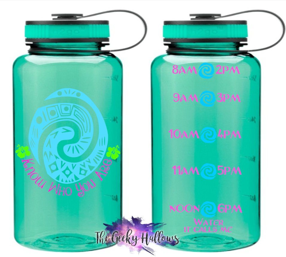 Know Who You Are – Moana Inspired – Heart of Te-Fiti – Disney – Water Bottle  – Cup – Tumbler – Hydrate – 34 oz