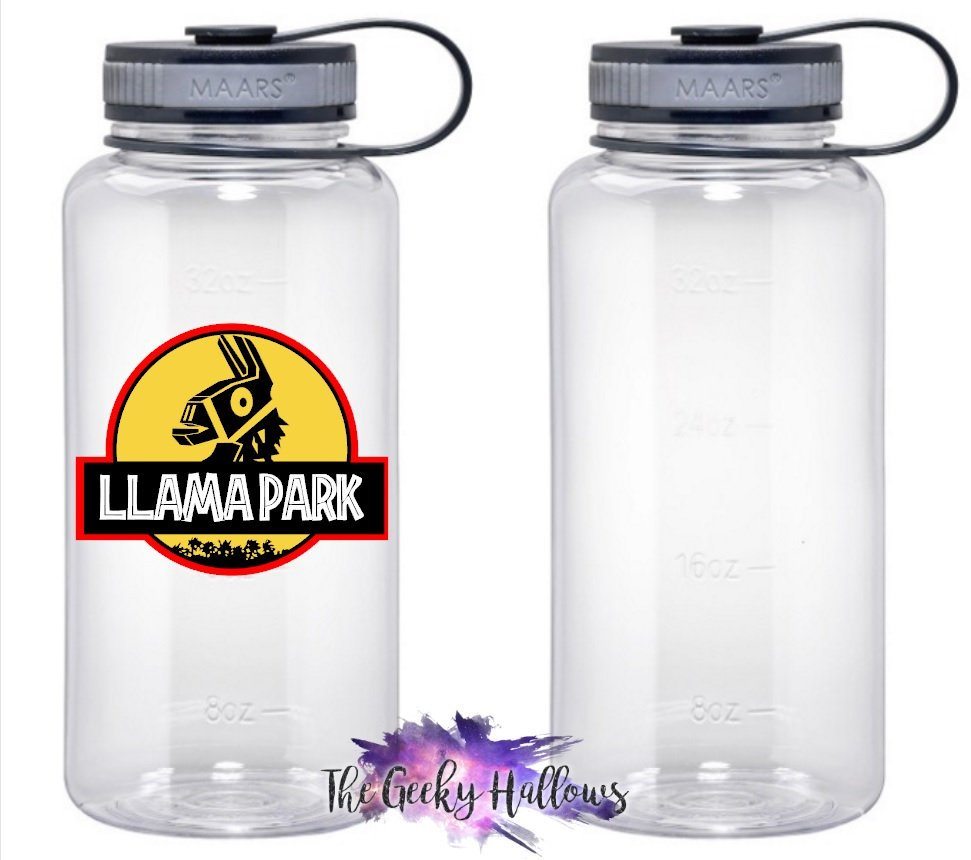 Llama Park Fortnite Gamer 34oz Water Bottle Bpa Free